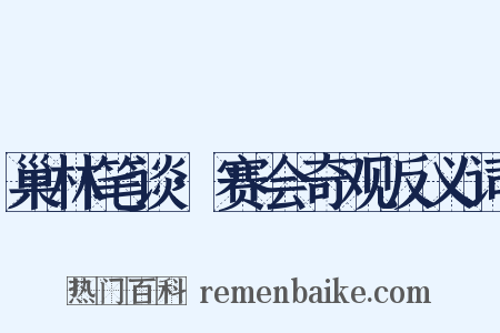 巢林笔谈·赛会奇观反义词是什么意思的图片